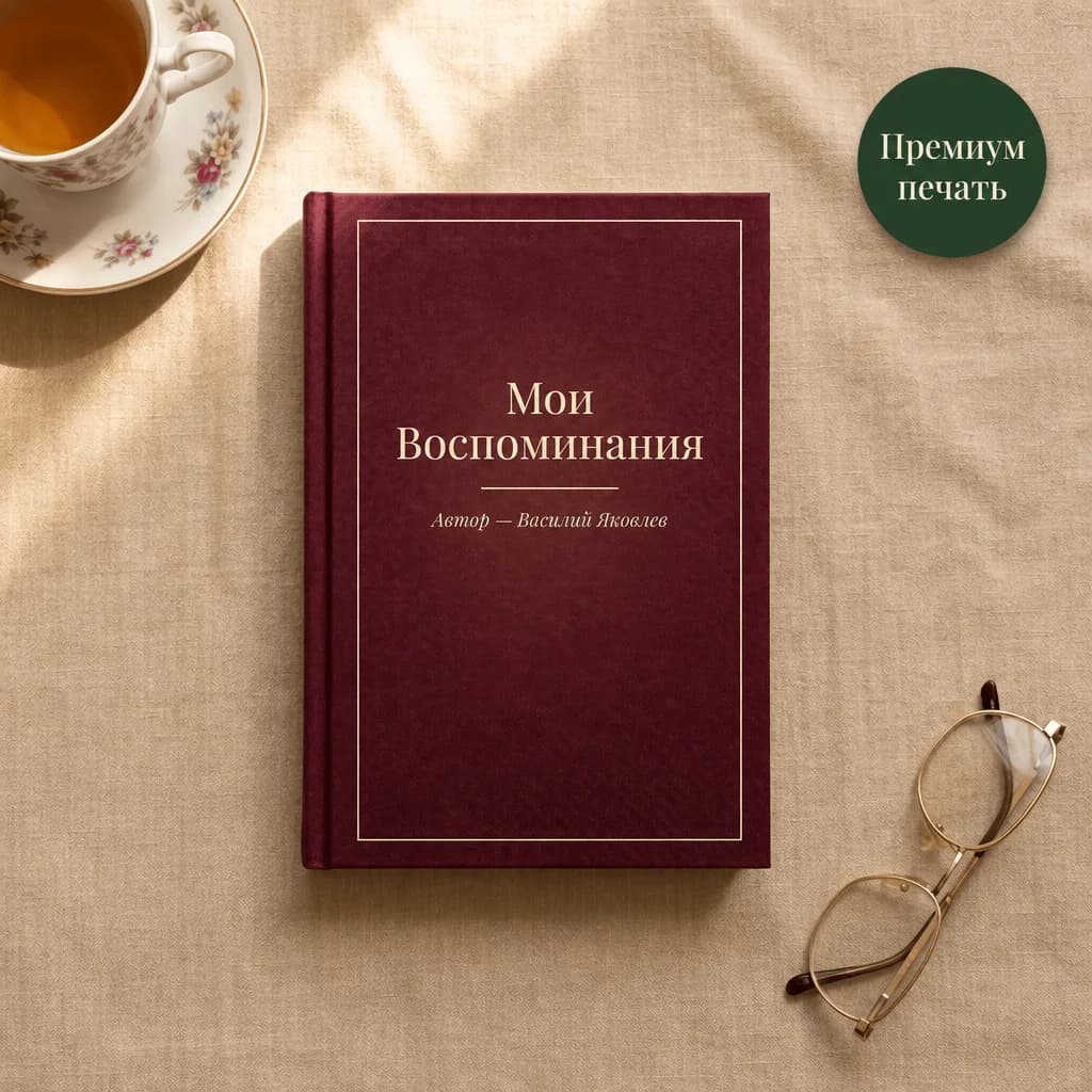 Книга «Мои Воспоминания» с шильдиком «Премиум печать»